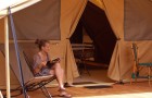 Comfortable camping holidays in a Safari furnished tent