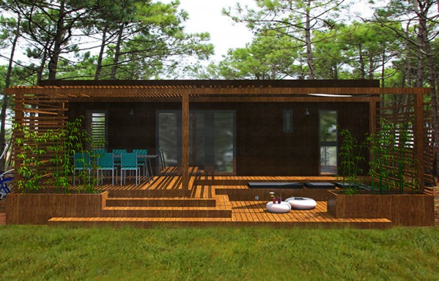 New Zen cottage with design terrace