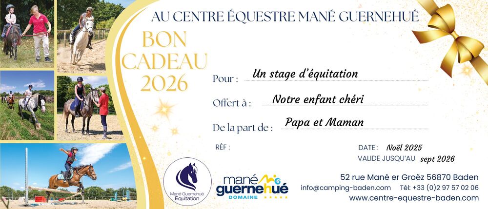 bon cadeau CENETRE EQUESTRE exemple px